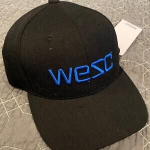WESC Icon Cap Snapback New! Black & Blue Embroidery